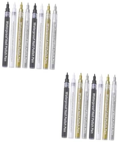 Healvian 16pcs Nail Art Pens Nail Painting Tools for Easy Design Lightweight Graffiti Dotting Liner Pens for Salon and Home Use
