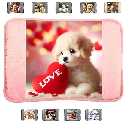 Electric Hot Water Bottle with Soft Plush Lining; 500W; Max Temperature 75°C; Useful as Hand Warmer and Footwarmer; Ideal for Reducing Muscle, Dorsal and Menstrual Pain