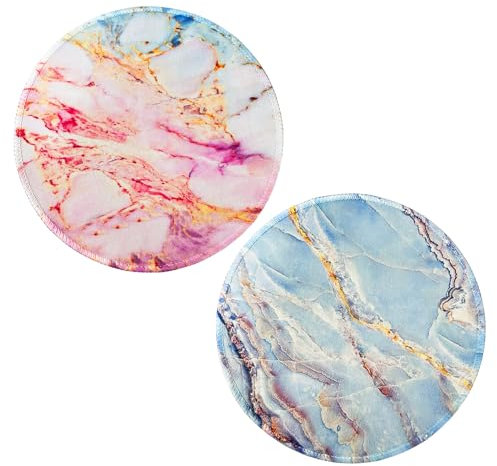 HDGSAFD Tapis De Souris Motif Marbre 2 Pièces, Tapis De Souris Rond, Tapis De Souris Antidérapant, Fournitures De Bureau, Accessoires De Bureau