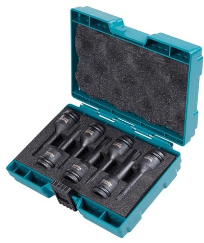 Makita Lot de 7 douilles à percussion noires avec coffret de rangement