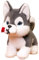 KUKUShining Husky Plüschtier Weicher, Kuscheliger Welpe Kuscheltier Plüschpuppen Kissen Kuschelige Spielgefährten for Den Kindergeburtstag(30cm/11.81in)