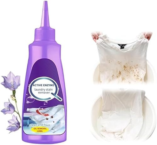 2025 Camicia bianca Smacchiatore di bucato e tessuti per abbigliamento, Enzima attivo con detergente per olio, collare e macchie dure