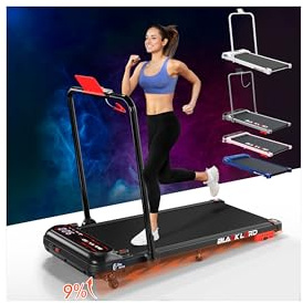 BLACK LORD X7 Laufband, 3,0PS Motor, 1-15KM/H, Bluetooth App Steuerung, 390mm Laufband, 3 Stufen Neigung, LED Display, Fernbedienung, mit Griff, Schwarz