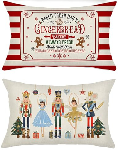 2 Stück Weihnachten Kissenbezug, 30x50CM Dekokissenbezüge Weihnachten, Christmas Pillow Covers, Kissenbezug Winter, Weihnachts Kopfkissenbezug, Kissenhülle Für Sofa Couch Schlafzimmer Wohnzimmer