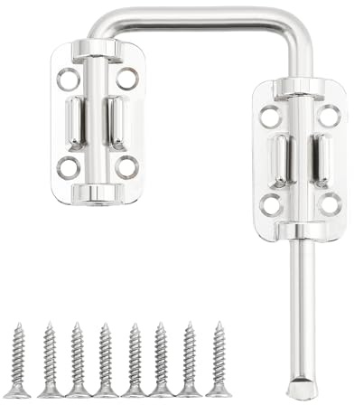 Mooche Brushed Door Lock Bolts, 90° Gate Latch Door Bolt Sliding Door Lock | Stainless Steel Flip Barn Door Lock, Bolt Latch Buckle for Garden Bathroom Outdoor Garage Window Sliding Door 4 Inch