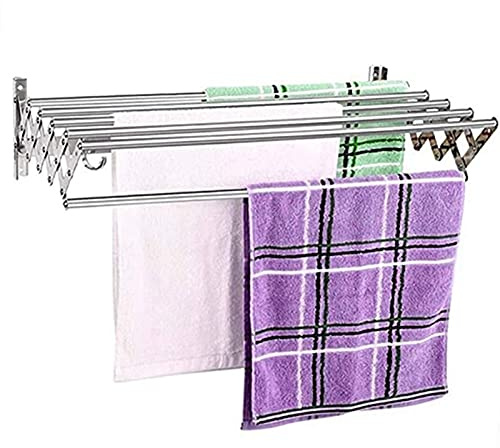 CRYSEU Ausziehbarer Wäscheständer, wandmontierter, Faltbarer Wäscheständer for den Innenbereich(40cm)