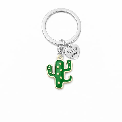 VEOWOO Cactus Keyring – Appreciation Keychain Bag Charms for Women, Thanksgiving Key Rings Gifts for Teacher, parents, Friends
