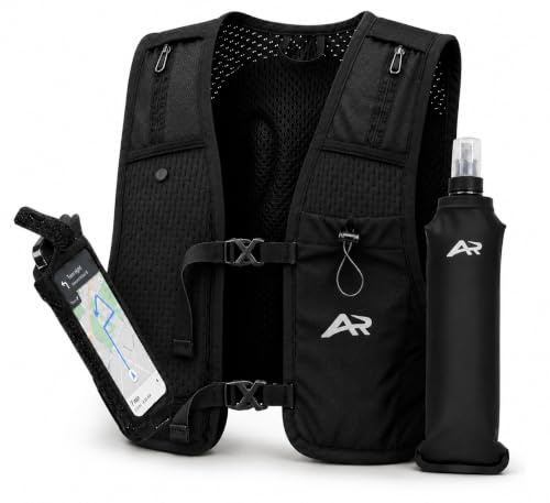 AeroRun® Lite | Laufweste Damen & Herren mit Trinkflasche & Handyhalterung | ultraleichte Trinkweste Laufen | Laufrucksack & Running Vest | Touchscreen & Face-ID kompatibel