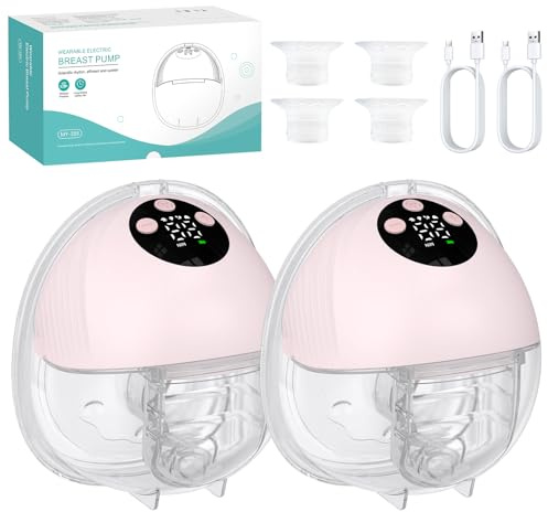 FUNYKICH 2×Sacaleches Eléctrico Manos Libres con 4 Modos y 12 Niveles | Extractor de Leche Materna con Bridas 21/24/27mm, 217g Ligero, Ultra Silencioso, para Mamás en Casa Oficina Viajes