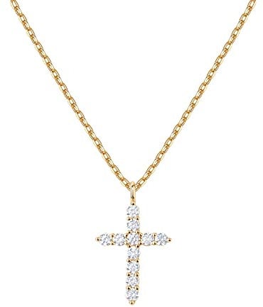 PAVOI 14K Yellow Gold Plated Faith Necklace for Women | Faith Pendant | Yellow Gold Necklaces for Women