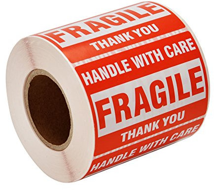 Fragile Stickers 2x3(50mmx76mm) 500 Labels Vorsicht Zerbrechlich Aufkleber - Handle with Care, Fragile, Thank You - Home Moving Achtung Warnaufkleber Signaletiketten Versandaufkleber Paketaufkleber
