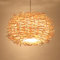 GUANSHAN 40 CM LED Deckenleuchte Abdeckung Handgewebte Rattan Kronleuchter Licht Schatten Vogelnest Holz Deckenleuchte für Die Bar, Café, Buchhandlung, Flur und Wohnzimmer