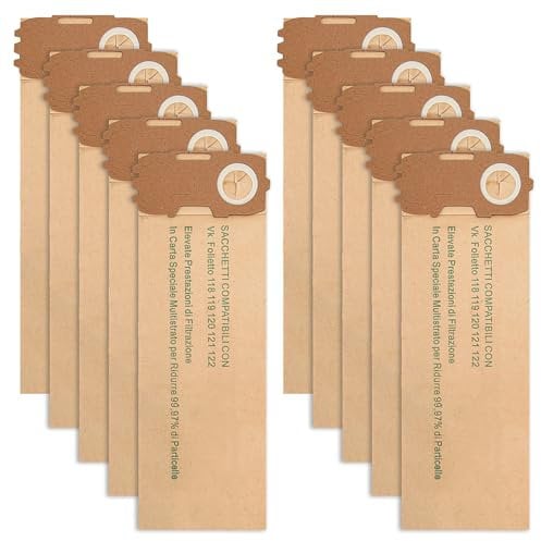 10 Sacchetti per Folletto 118 119 120 121 122