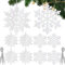 24pz Fiocchi di Neve Glitter Bianco Decorazioni Natalizie Appese per Albero di Natale Addobbi Natalizi Ornamenti