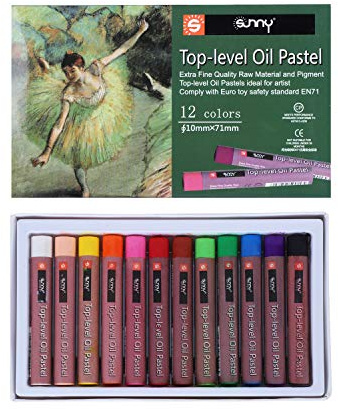 XINCHI Öl Pastell 12 Stück Ölpastellkreide Rund Softpastellkreide Weich Aquarellstifte Ungiftig Pastellkreidestift Pastellkreide Schule Farbstifte Professionell Wachsmalstifte Set Wachsmalkreide