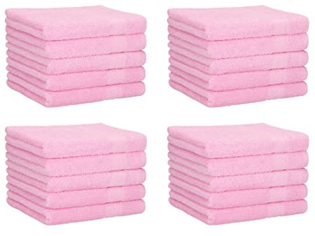 Betz 20 Stück Gästehandtücher Palermo 100% Baumwolle Größe 30x50 cm Farbe Rosé