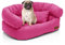 Juelle Hundebett - mittelgroße Hunde Sofa, Abnehmbarer Bezug maschinenwaschbar, flauschiges Bett, Hundesessel Santi S-XXL (Größe: M - 80x60cm, Indian Rosa)
