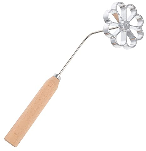 Luxshiny Moule à gâteau Bunuelos avec poignée en aluminium Bunuelera - Moule à gaufres en forme de rosace, de timbale, de fer - Moule à biscuits pour gelatina