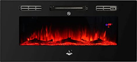 El Fuego® Elektrokamin Bern 150 | stromsparend | neueste LED-Beleuchtung (3-farbig) | inkl. Fernbedienung | mit Dimmerfunktion | mit Thermostat für Temperatursteuerung | Dekokamin Kamin