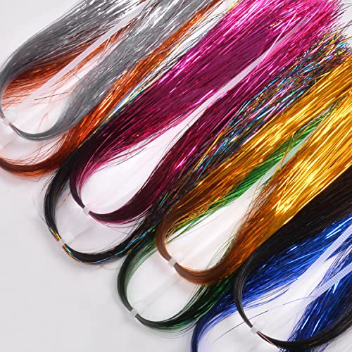 10 Packungen Kristallblitz-Fliegenbindungsmaterialien, 10 Farben, Lametta, Flashabou, Fliegenherstellung, Material für Fliegenfischen, Köder, DIY