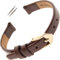 Gilden 6–14 mm flaches poliertes Lederarmband für Damenuhr F66-0214 (14 mm, Standard, braune, goldfarbene Schnalle)