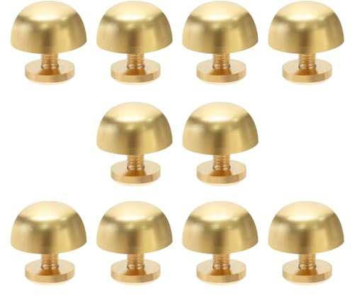 ECSiNG 10 Pièces Clous de Pieds de Sac à Main Pieds en Laiton Tête de Clou Sac à Main Bagages Clou Rond Rivet pour Décorer Vêtements/Jeans/Sacs/Vestes/Ceintures Clous Plats 12mm