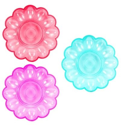 Gadpiparty Easter Deviled Egg Platter: 3pcs Deviled Egg Holder Tray Chicken Egg Containers Egg Holder Boiled Egg Plate Cheese Serving Tray for Easter Fruits Veggie Finger Food