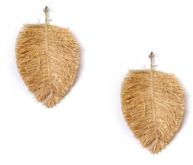 Heimvita 2 Stück Natürliche Getrocknete Palmblätter Tropische Raffia Blätter Wandbehänge Boho Dekor für Zuhause Küche Hochzeit Beige