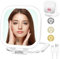 Famihomii Espejo de maquillaje de viaje recargable de aumento 10X, espejo de tocador portátil iluminado con iluminación de 3 colores y atenuación continua, espejo LED de doble cara, regalo para