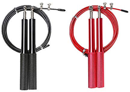 Sichuny Juego de 2 combas de saltar de velocidad ajustables con rodamiento de bolas Rapid para boxeo, Muay Thai Fitness