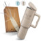 Taxton Water Bottle [1.2 Litres] Insulated Coffee Mug to Go, Sports Bottle - Keeps Cold for 11 Hours & Hot for 7 Hours, with Straw Set & Brush - Sports, Outdoor, Hiking, Water Bottle, Gym, Tumbler