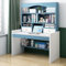 Höhenverstellbarer Computertisch mit 2 Schubladen für Jugendliche, kompakter Schreibtisch, Arbeitszimmer Schreibtisch für Jungen und Mädchen, Blau (100 cm)
