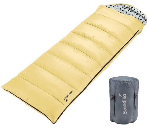 Skandika Deckenschlafsack Iceland Single | Schlafsack Outdoor für Erwachsene, 3 Jahreszeiten, 220 x 80 cm, als Doppelschlafsack nutzbar, Camping Schlafsäcke, Schlafsack Erwachsene, kompakt und leicht