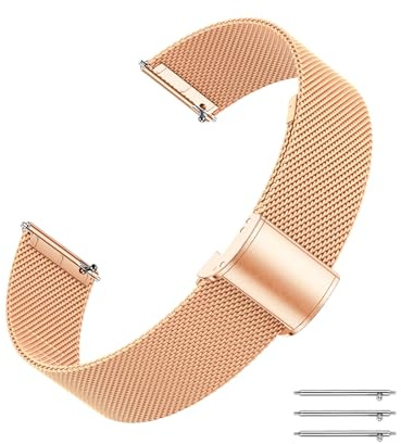 CIVO 18mm Uhrenarmbänder Mesh Edelstahl Ersatz Armband für Damen und Herren mit Schnellverschluss Kompatibel mit Smartwatch und Armbanduhr