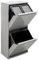ARREGUI Basic CR402-B Mülltrennsystem aus Stahl | 3 Fächer Mülleimer für die Küche | 3 Fach Abfalleimer | 11+11+23 L (45 L) | Herausnehmbare Inneneimer | Recycling Schrank für Mülltrennung | grau