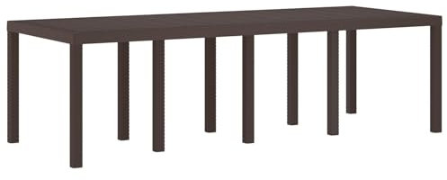 vidaXL Großer rechteckiger Terrassentisch | Braun Gartenmöbel Platz für bis zu 8 Langlebig Glatte Oberfläche Einfache Reinigung Wetterbeständig Ideal für Garten Kunststoff Minimalistischer Stil