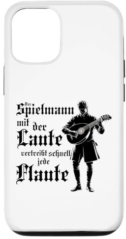 Spielmann mit Laute Mittelalter Barde Musik Instrument Laute Hülle für iPhone 12/12 Pro