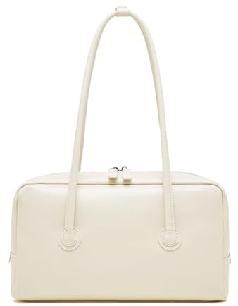 MOSAMHUA Echt Leder Damen Bowlingtasche | Elegante Quadrat-Tote | Minimalistische Stylische Handtasche für Alltag & Büro | Premium Wandelbare Schultertasche