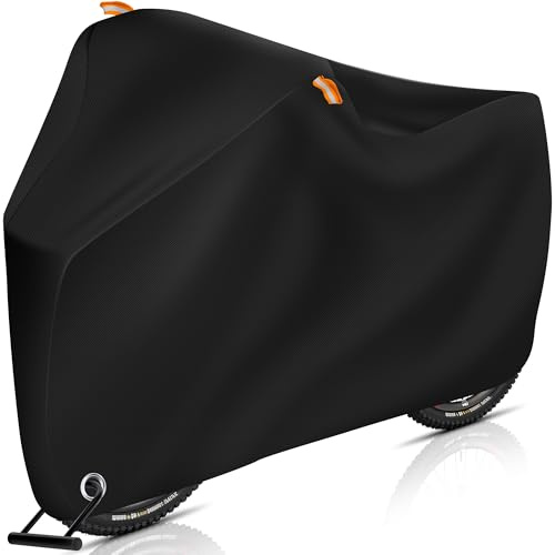 Fahrradabdeckung für 1-2 Fahrräder Wasserdicht, Fahrradgarage Wetterfest Outdoor Fahrrad Abdeckplane 210D Fahrradplane Regenschutz, Fahrrad Garage Abdeckung Schutzhülle 200*70*110 cm