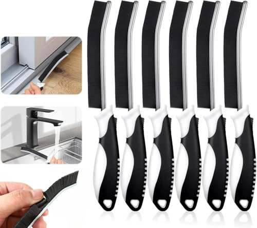 Eckenreinigungsbürste, 6 Stück Reinigungsbürste, Hartborsten Ecken Fugenbürste, Multifunktionale Bürste Für Fensterrillen,Badezimmer, Küche, Wc Und Fugenmörtel,Fliesenfugen