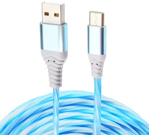 Câble de charge USB C lumineux, 2 m, 60 W, câble de charge rapide, cordon lumineux LED USB A vers USB C pour transmission de données de nuit pour téléphones Xiaomi, Huawei, iPhone 17/16/15/14