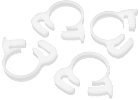 Sourcingmap 18.8mm-21.6mm Double Gripping Ratchet Plastic Hose Clamps Clips Fasteners 4 Pcs