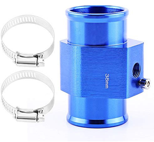 VGEBY - Raccordo/adattatore per tubi radiatore auto con sensore per la temperatura dell’acqua, in alluminio, 26-40 mm, con fascette a vite 38 mm.
