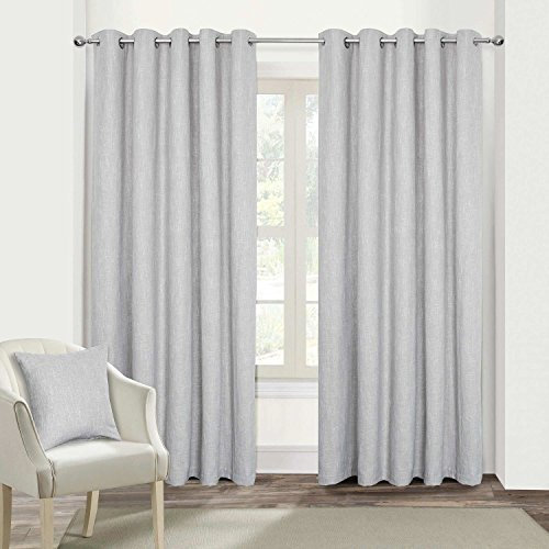 Homescapes Verdunkelungsgardinen Ösen hellgrau Boucle-Optik Set Paar 228 x 182 cm