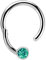 Modern Nature Piercingschmuck Piercing 316l Stahl Ring BCR, Clicker 1,2 x 8 mm mit 3 mm Steinkugel in grün-türkis