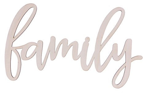 WINOMO Familia Placa de Madera Decoración del hogar 30.5x18x0.4cm