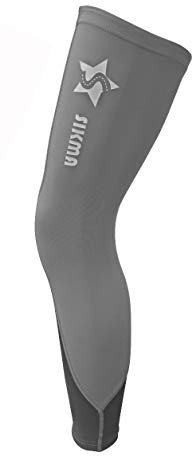 Sikma Cycling Leg Warmer UV Sun Protection Bicycle Knee Running Warmer (Black/Grey, L/XL)