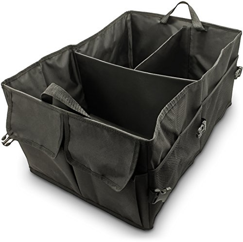 iGadgitz U6866 Car Boot Organiser Polyester Boot Tidy Organiser (52 x 37 x 25.5cm) for MPV, Mini Van, Vans and SUVs - Store Car, Home, Personal and Travel Accessories - Black