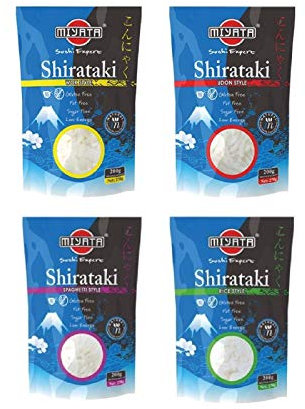 Pamai Pai® Miyata Probierpaket Shirataki Nudeln Spaghetti Udon Wok Reis Nudeln [4x200g ATG]