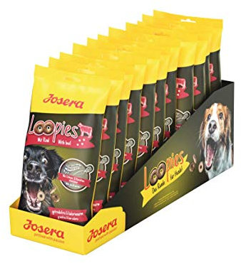 JOSERA Loopies mit Rind (11 x 150 g) | getreidefreie Hundeleckerlis mit wenig Fett | Super Premium Qualität ohne Zucker | 11er Pack